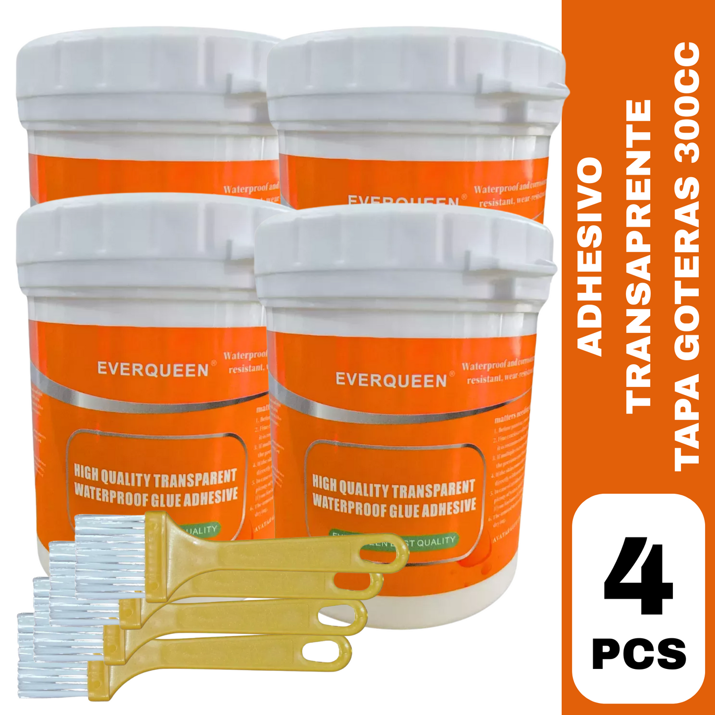 🔥🛡️ EverQueen® 300g – Adiós a goteras y filtraciones / Sellador Adhesivo transparente para grietas y filtraciones.